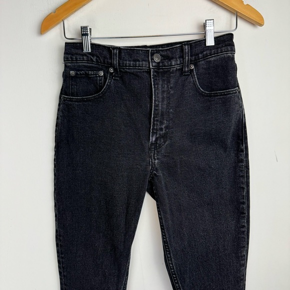 Abercrombie & Fitch Split Hem Jeans Sz 25 Black Denim Skinny High Rise - Picture 5 of 16